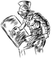 Romeins gladiator soldaat met zwaard en schild. illustratie vector
