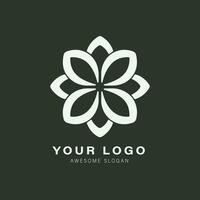 logo elegant bloem stijl vrij vector, in de stijl van monochromatisch geometrie, stoutmoedig stencil, donker grijs vector