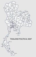 De politieke kaart van thailand verdeelt door de staat kleurrijke eenvoudsstijl. vector