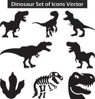 dinosaurussen reeks vectoren, reeks van dinosaurussen silhouetten, vector illustratie