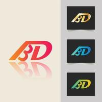 d letter logo professioneel abstract verloopontwerp vector