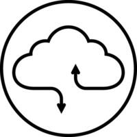 icoon onderhoud wolk, gegevens opslagruimte gemakkelijk icoon downloaden, uploaden gegevens vector