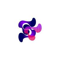 abstract logo ontwerp met Purper en blauw vormen vector