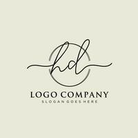 eerste hd vrouwelijk logo collecties sjabloon. handschrift logo van eerste handtekening, bruiloft, mode, juwelen, boetiek, bloemen en botanisch met creatief sjabloon voor ieder bedrijf of bedrijf. vector