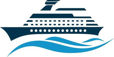 reis schip Aan golven logo sjabloon vector illustratie, reis boot, schip, groot schip gemakkelijk logo icoon symbool voorraad vector beeld
