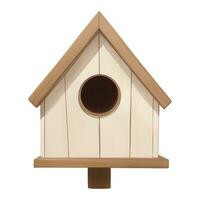 houten vogelhuisje geïsoleerd gedetailleerd hand- getrokken schilderij illustratie vector