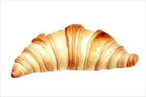 heerlijk vers gebakken croissant geïsoleerd mooi waterverf schilderij illustratie vector