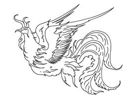 ontwerp Feniks vogel schets illustratie vector