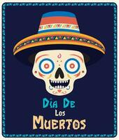 gelukkig dia de Muertos achtergrond, Mexicaans schedel kleuren ornament dia de Muertos illustratie