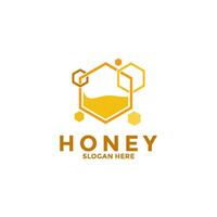 honing logo ontwerp inspiratie, honing bij logo vector icoon sjabloon