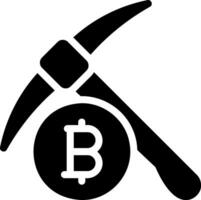 bitcoin mijnbouw glyph icoon vector