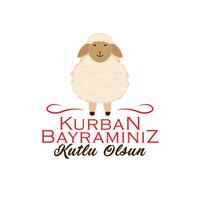 kurban bayraminiz kutlu olzon. vertaling, eid al-adha mubarak. heilig dagen van moslim gemeenschap. vector ontwerp.