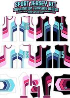 gemakkelijk kromme strepen Jersey ontwerp sportkleding lay-out sjabloon vector