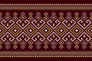 rood traditioneel etnisch patroon paisley bloem ikat achtergrond abstract aztec Afrikaanse ik vector