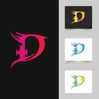 d letter logo professioneel abstract ontwerp vector