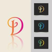 d letter logo professioneel abstract verloopontwerp vector