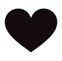 Platte zwarte hart pictogram geïsoleerd op een witte achtergrond. Vector illustratie.