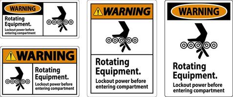 waarschuwing teken, roterend apparatuur, uitsluiting macht voordat binnengaan gedeelte vector