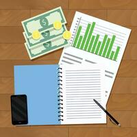statistieken van loon en jaar- huishouden begroting. vector salaris infographic en analyse verslag doen van financiën, illustratie van winst top visie