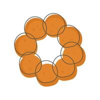 mochi donut lijn kunst illustratie logo vector