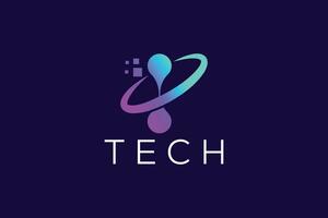 modieus en professioneel kleurrijk brief ik tech logo ontwerp vector sjabloon