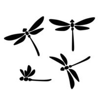 libel silhouet. mooi insect teken en symbool. vector
