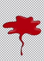 Bloed of Aardbeistroop of Ketchup op transparante achtergrond. Vector illustratie