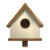 houten vogelhuisje geïsoleerd gedetailleerd hand- getrokken schilderij illustratie vector