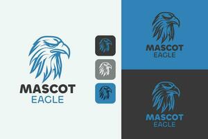 adelaar blauw mascotte logo ontwerp vector