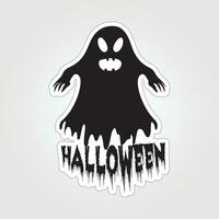 een sticker met een geest Aan het, halloween geest tekenfilm karakter sticker vector