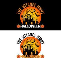 halloween t-shirt. de heksen nacht halloween. vector