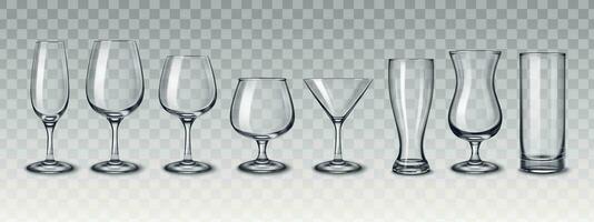glaswerk voor drankjes reeks vector