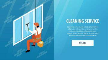 schoonmaakservice horizontale banner vector