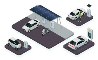 elektromobiel station reeks vector