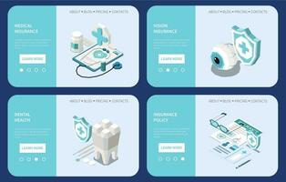 Gezondheid verzekering isometrische vector