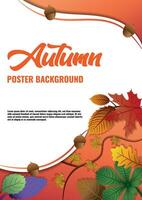 poster sjabloon vector bladeren voor herfst seizoenen v4