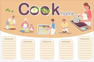 Koken huis vlak infographics vector