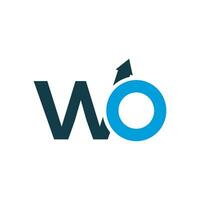 brief wo monogram logo ,modern logo ontwerpen sjabloon vector