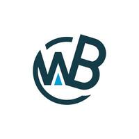 brief wb monogram logo ,modern logo ontwerpen sjabloon vector