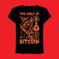 de wolf van bitcoin t-shirt vector