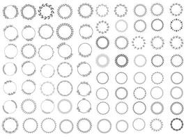 bloemen kransen, groot reeks van bloemen ronde kaders vector illustratie. perfect voor uitnodigingen, groet kaarten, citaten, blogs, bruiloft lijsten, posters en meer