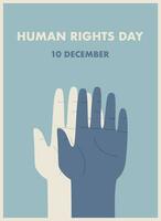 poster voor menselijk rechten dag met handen vector illustratie