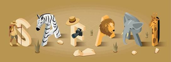 safari toerist concept vector