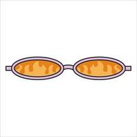 groovy zonnebril in retro hippie stijl . meetkundig abstract vector eyewear in jaren 70. vector vlak illustratie.