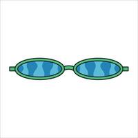 groovy zonnebril in retro hippie stijl . meetkundig abstract vector eyewear in jaren 70. vector vlak illustratie.