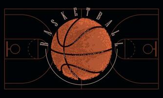 gekleurde basketbal grunge poster vector