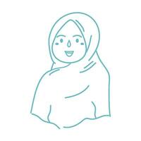 hand- getrokken sjaal hijab logo ontwerp vector