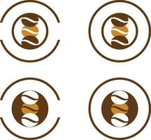 coffeeshop logo sjabloon met cirkel insigne stijl vector