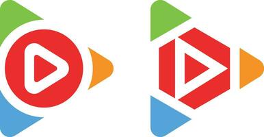 media speler logo sjabloon met kleurrijk vormen vector
