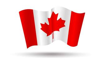vector Canadese vlag in 3D-stijl. vintage vlag van canada.